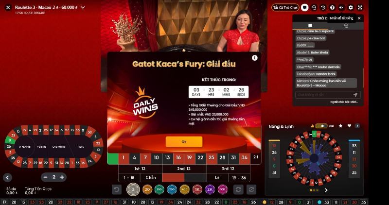 Các hình thức cược Roulette